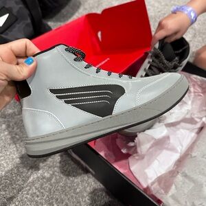 Stylish Gray High-Top Athletic Shoes